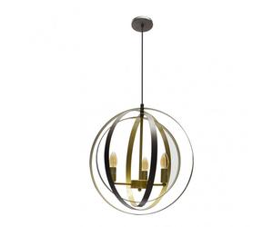 Colgante encaje 3xe14 marron/oro regx46x46 cm