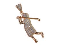 Colgante Etoile Hip Hop para mujer y hombre en aleación con circonitas cúbicas, diseño de swing de golf con cristales pavimentados, elegante collar para uso diario, de noche y festivo. nuevo