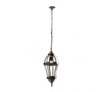 Colgante exterior aluminio becrux 1xe27 neg/oro regx24x24 cm ip44