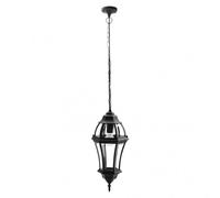 Colgante exterior aluminio becrux 1xe27 negro ip44 regx24x24 cm