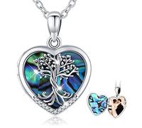 Colgante Foto de Plata de Ley 925, Collar Arbol de la Vida de Collar de Medallón con Foto de Corazón de Amor Colgante de Memoria Regalos de Cumpleaños para Mujeres
