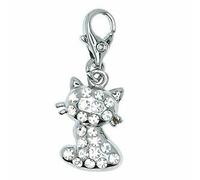 Colgante Gato de strass con mosquetón