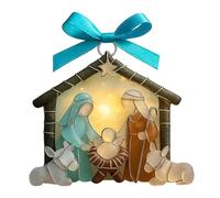 Colgante genérico de guardería de acrílico | Pieza central plana 2D, letrero decorativo de oficina de acrílico escena de la natividad, para chimenea, dormitorio, salón, mesita de noche biblioteca