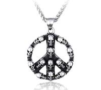 Colgante genérico de paz viking punk collar de acero inoxidable antiguerra