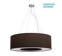 Colgante grande haiti 4xe27 cromo/marron regx80x80 cm