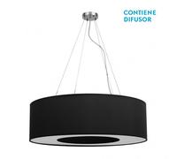 Colgante grande haiti 4xe27 cromo/negro regx80x80 cm