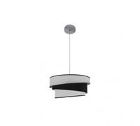 Colgante hara 1xe27 cromo/blanco-negro regx40x40 cm
