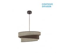 Colgante hara 2xe27 marron/marron regx50x50 cm