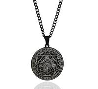 colgante hombre Collares para hombres colgantes hombre 7 Arcángeles Sigil Medalla Talismán Collar Acero Pentagrama Colgante Amuleto Cadena de protección Amuleto amuletos de la suerte y proteccion