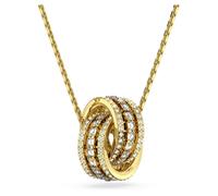 Colgante Hyperbola, Círculos entrelazados, Blanco, Acabado en oro de 18 quilates OS
