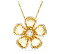 Colgante Idyllia, Flor, Grande, Amarillo, Baño tono oro OS