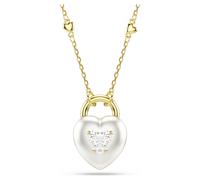 Colgante Idyllia, Tallas mixtas, Corazón, Blanco, Acabado en oro de 18 quilates OS