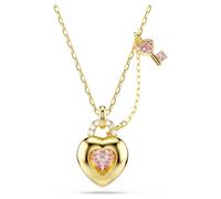 Colgante Idyllia, Tallas mixtas, Corazón, llave, Rosa, Acabado en oro de 18 quilates OS