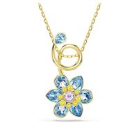 Colgante Idyllia, Tallas mixtas, Flor, Azul, Acabado en oro de 18 quilates OS