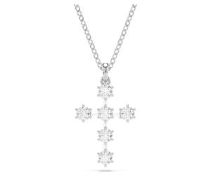 Colgante Insigne, Talla redonda, Cruz, Blanco, Baño de rodio OS