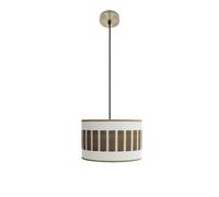 Colgante ivanna 1xe27 cuero/blanco-madera oscura regx30x30 cm
