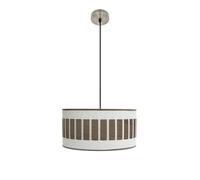 Colgante ivanna 1xe27 cuero/blanco-madera oscura regx40x40 cm