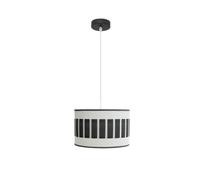 Abrila Ivanna Blanco/Madera Negra - Colgante Moderno 1Xe27 30 Cm