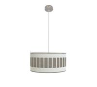 Colgante ivanna 1xe27 niquel/blanco-madera gris regx40x40 cm