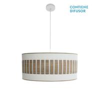 Colgante ivanna 3xe27 blanco/blanco-madera clara regx60x60 cm