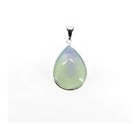 Colgante Lagrima de Opalina - Baño de Plata Minerales y Cristales para curación, Belleza energética, Meditacion, Medicina Alternativa, Amuletos Espirituales