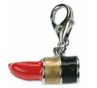 Colgante Lápiz de labios de strass con mosquetón.