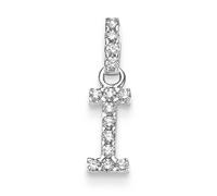 Colgante Letra I De 585 Oro Blanco Con Diamantes Brillantes 0.18 Ct. TW-SI