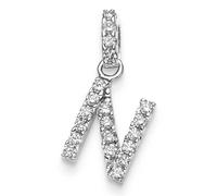 Colgante Letra N De 585 Oro Blanco Con Diamantes Brillantes 0.25 Ct. TW-SI