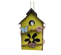 Colgante - Linda madera al aire libre, madera para los colibríes ruiseñores, Hotel Garden Nesting Box para Robin Nester Wild Birds | Decoraciones de patio trasero