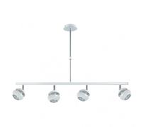 Colgante lineal de cuatro luces beethoven blanco/plata fabrilamp