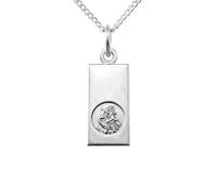 Colgante Lingote San Cristóbal de Plata de Ley, con Cadena 18 pulgadas - 10 mm. x 20 mm.