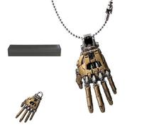 Colgante Mano Biónica Mecánica, Articulaciones de los Dedos Movibles Colgante Mano Robot, Steampunk Collar Joyería, Embalaje incluye caja de regalo (Oro)