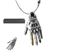 Colgante Mano Biónica Mecánica, Articulaciones de los Dedos Movibles Colgante Mano Robot, Steampunk Collar Joyería, Embalaje incluye caja de regalo (Plata)