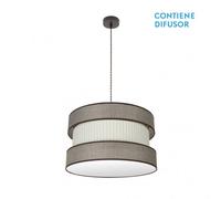 Colgante marron-beis modelo home 2luces regulable fabrilamp