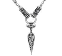 Colgante Martillo de Thor's/Vara de Odín para Hombres Vikingos - Cadena de Rey de Acero Inoxidable Pesada Y Artesanal - Joyería Amuleto Pagano Nórdico Vintage
