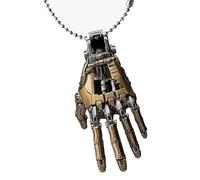 Colgante mecánico de mano biónica con cadena, creativo, articulaciones de dedo movibles, collar de mano robot para hombres y mujeres, 1.0*1.0*1.0