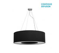 Colgante mediano haiti 4xe27 cromo/negro regx65x65 cm