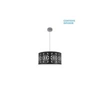 Colgante katerina 2xe27 cromo/madera negra regx50x50 cm