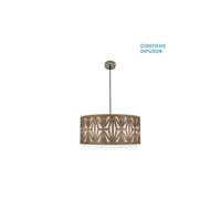 Fabrilamp colgante katerina cuero/madera oscura modelo regulable