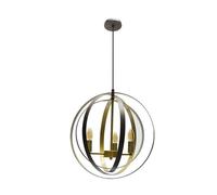 Abrila Encaje Marrón / Oro - Colgante Moderno 3Xe14 46 Cm