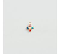 Colgante Mini Criollas Cruz Piedras Naturales - Multicolor / Oro - Talla Única - Aleación metal con baño de oro 750/1000 - Agatha Paris