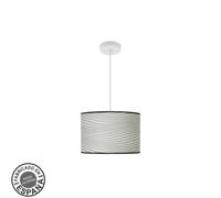 Colgante moda 1xe27 blanco/surco gris regx30x30cm