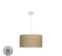 Colgante moda 2xe27 blanco/cañizo claro regx40x40 c/difusor
