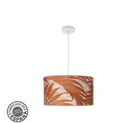 Colgante moda 2xe27 blanco/hoja caldera regx40x40cm c/difusor