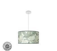 Colgante moda 2xe27 blanco/hoja verde regx40x40cm c/difusor