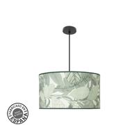 Colgante moda 3xe27 negro/hoja verde regx50x50cm c/difusor