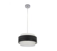 Colgante myriam 1xe27 cromo/madera negra regx40x40 cm
