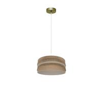 Colgante natalia 1xe27 cuero/saco-beis regx30x30cm