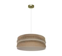 Colgante natalia 1xe27 cuero/saco-beis regx50x50cm