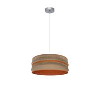 Colgante natalia 1xe27 niquel/saco-naranja regx40x40 cm